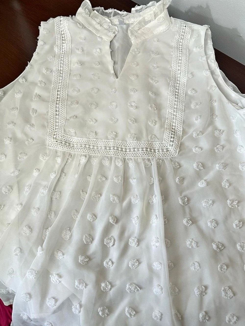 White Embroidered Babydoll Blouse